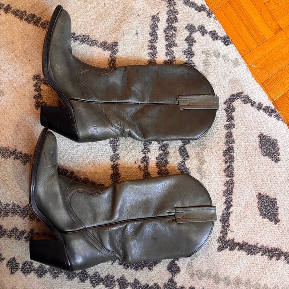 vintage frye leather boots greyish light green/blue undertone - Picture 2 of 6